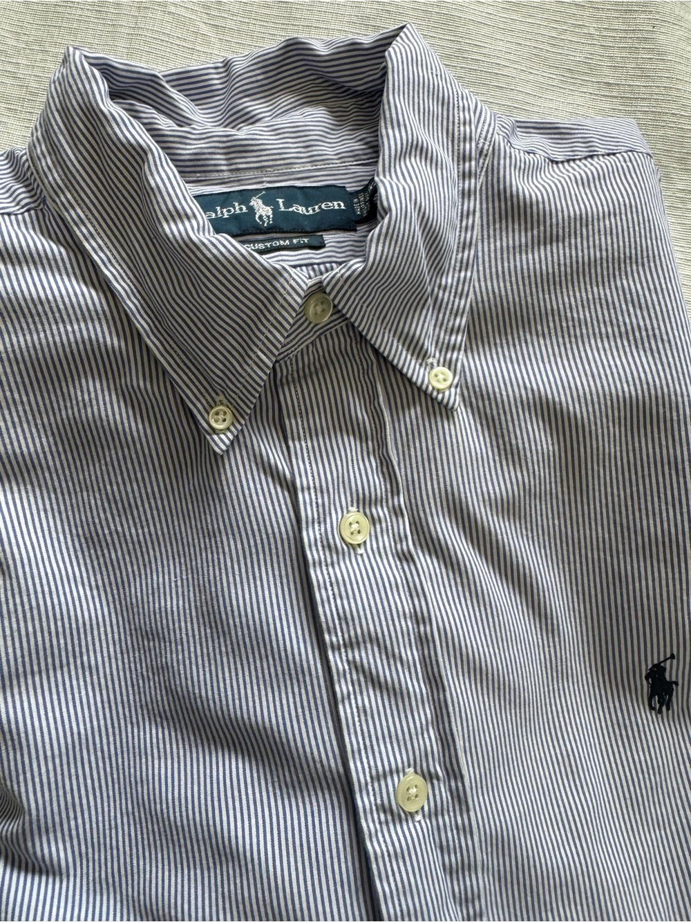 Ralph Lauren Light Blue Pinstripe Button-Down Dress Shirt - Picture 10 of 10